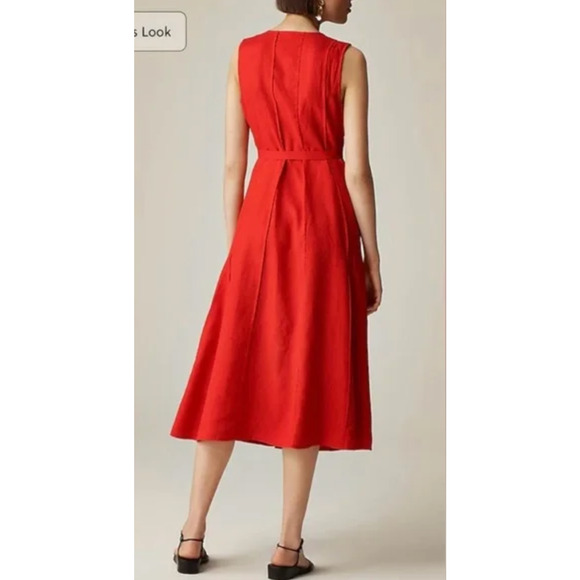 JCREW, Red Linen Maxi Dress, MSRP $248, NWT - Picture 3 of 16